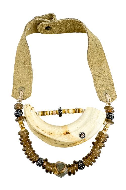 Woven Tusk Necklace | Neutral | T&T x S.Carter