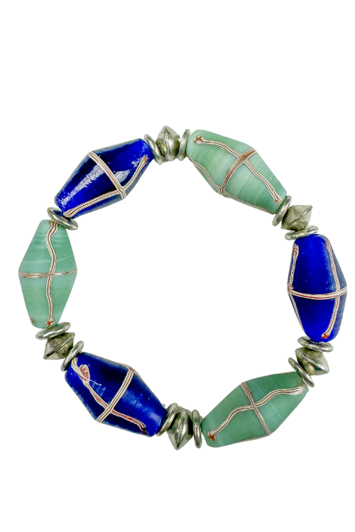 Intricate Stack Bracelet | Mixed Blues