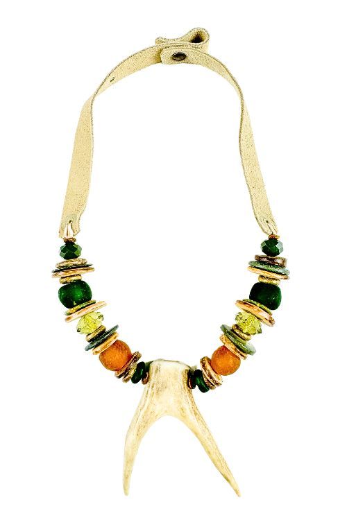 Slim Antler Necklace | Evergreen