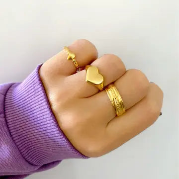 Adjustable Single Heart Ring