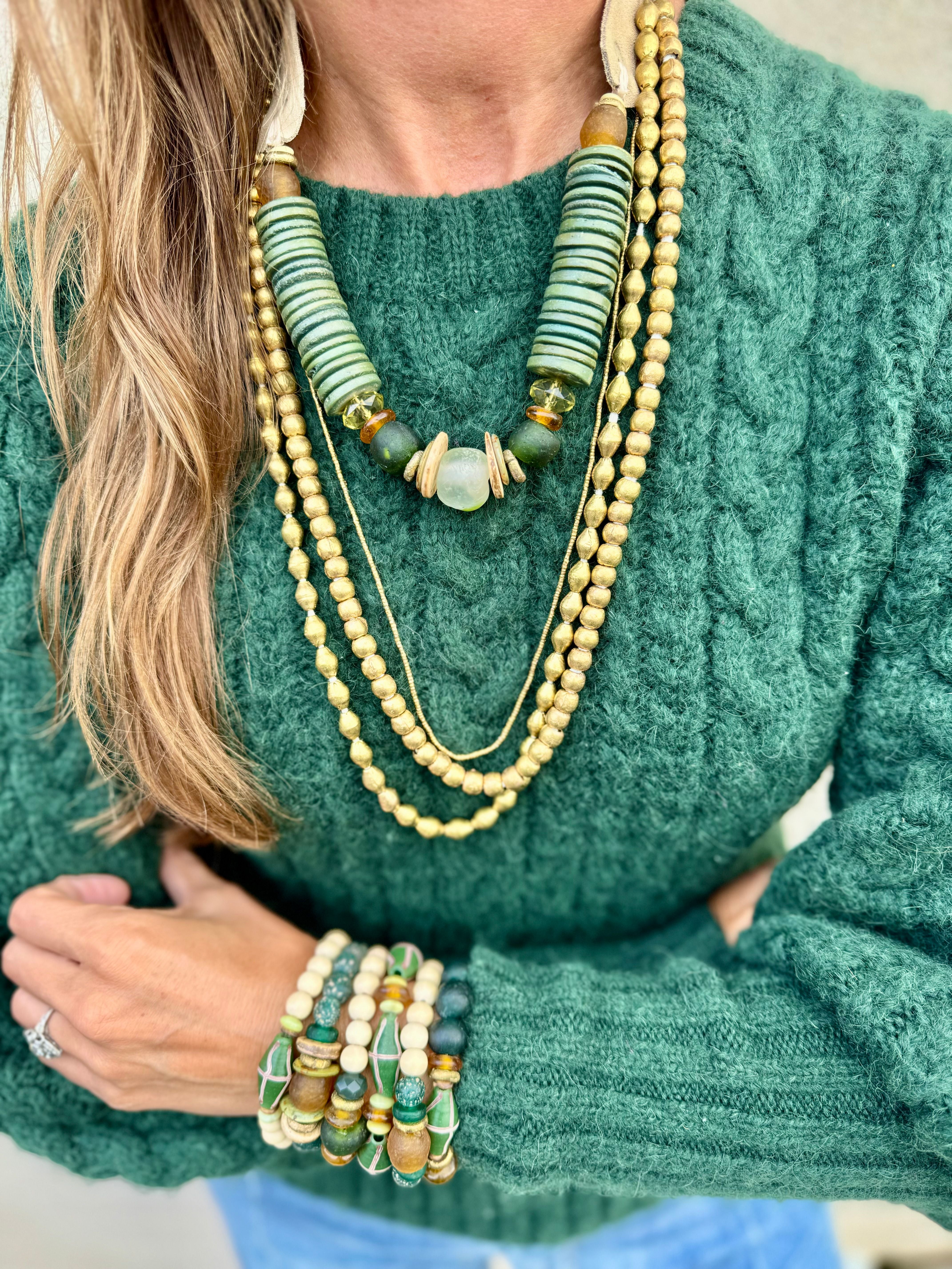 Mid Stacked Classic Necklace | Evergreen