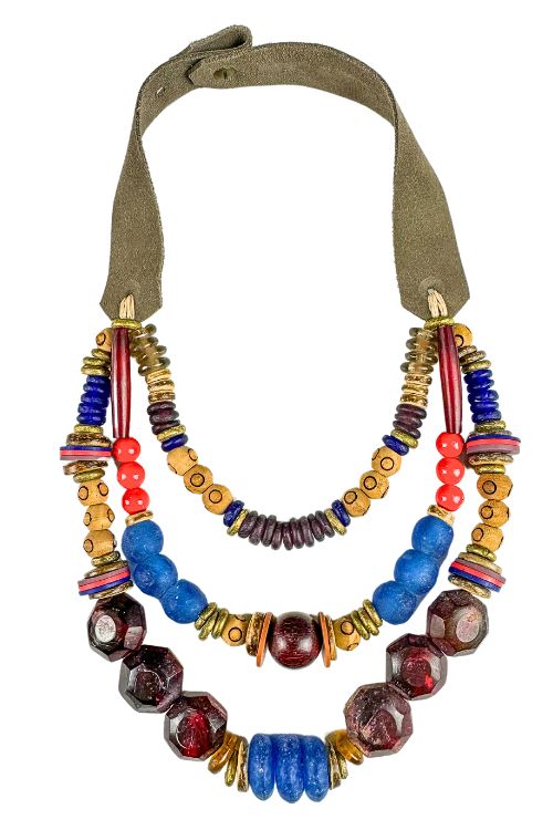 Layered Classic Necklace | Red + Blue | T&T x Home Ec