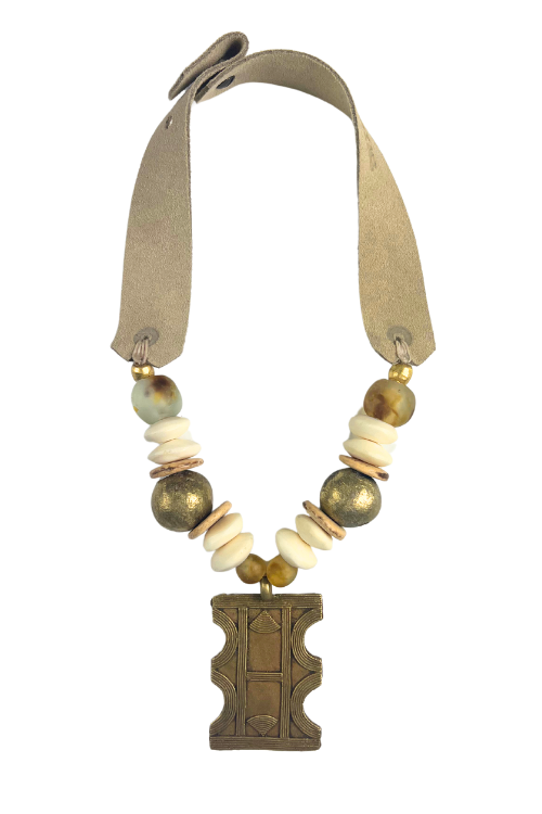 Mid Brass Pendant Necklace | Summer Glow