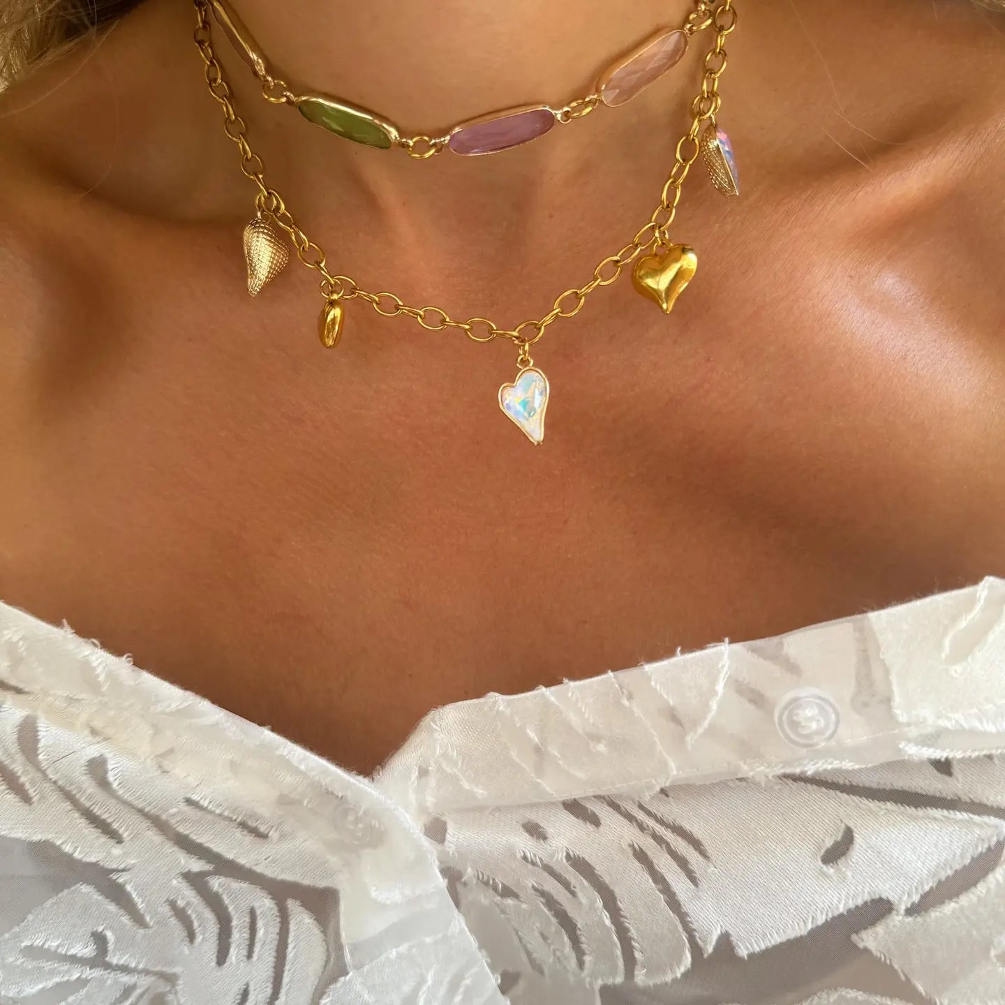 Heart Charm Necklace | Gold