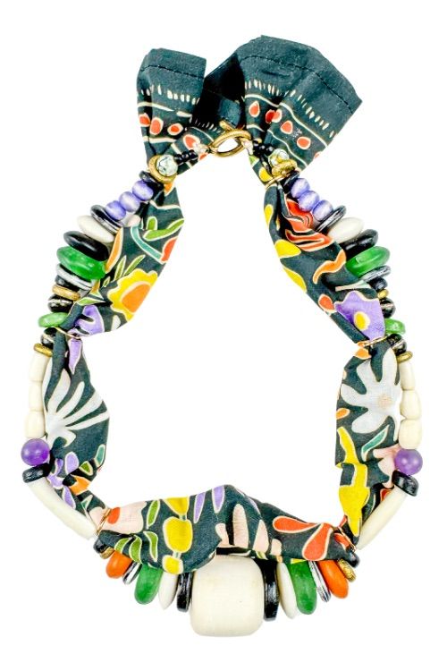 Beaded Bandana Necklace | Botanical