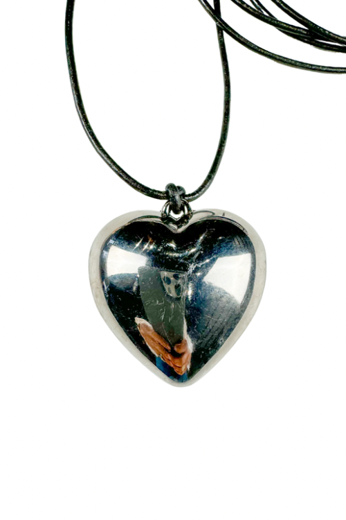 Cord Pendant Necklace | Silver Heart