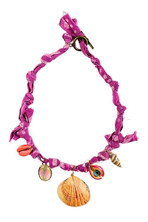 Shell Bandana Necklace | Pink | Final Sale