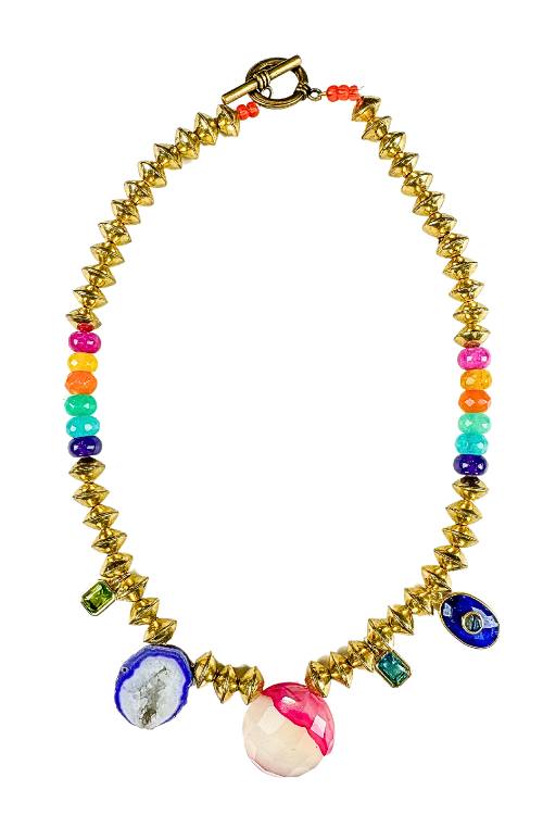 Tribal Charm Necklace | Multi + Gold