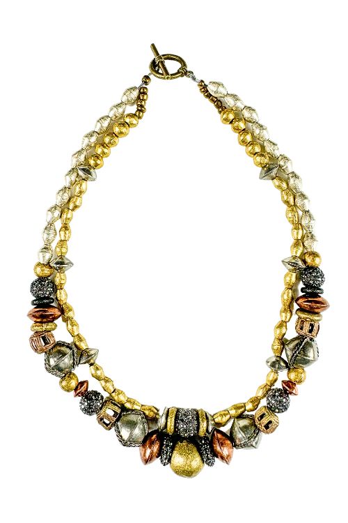 Tribal Woven Necklace | Mixed Metal