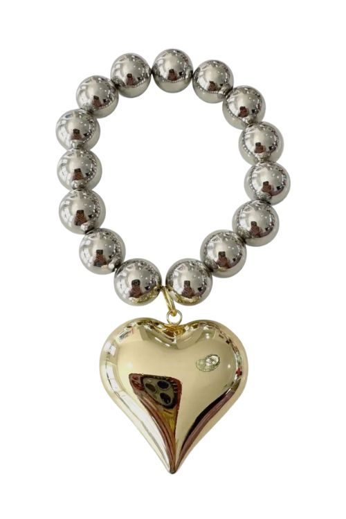 Bubble Heart Bracelet | Gold + Silver