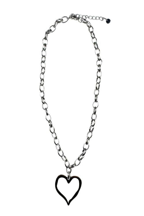 Open Heart Necklace | Silver