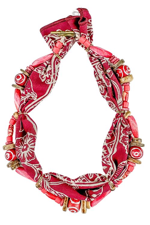 Beaded Bandana Necklace | Red | T&T x Home Ec