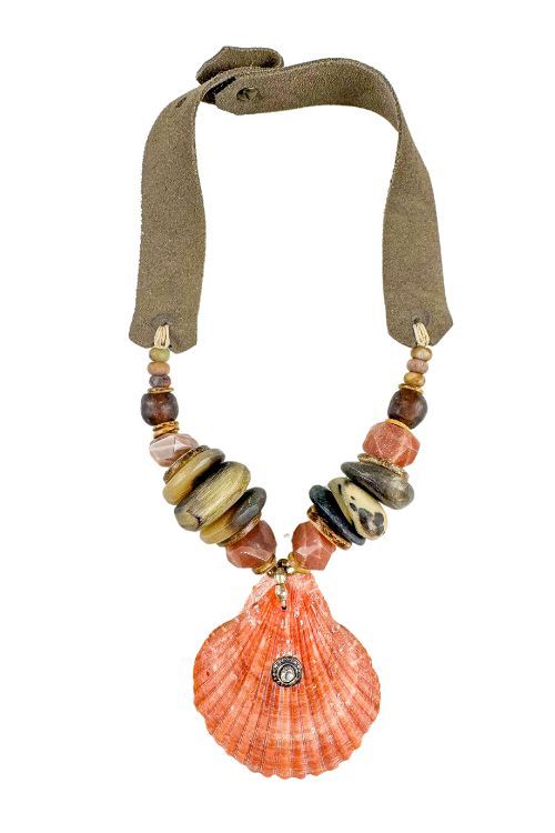 Mid Shell Necklace | Coral | T&T x S.Carter