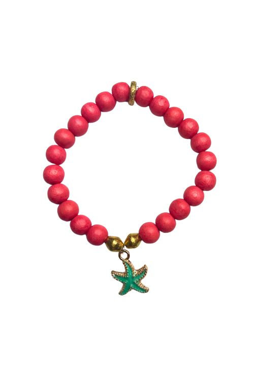 Shell Charm Stack Bracelet | Coral | Final Sale