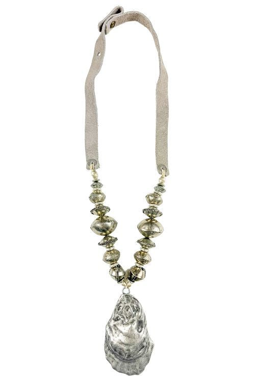 Slim Oyster Necklace | Silver