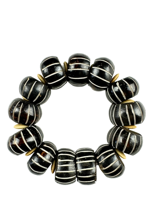 Beaded Bone Bracelet | Brown Tribal