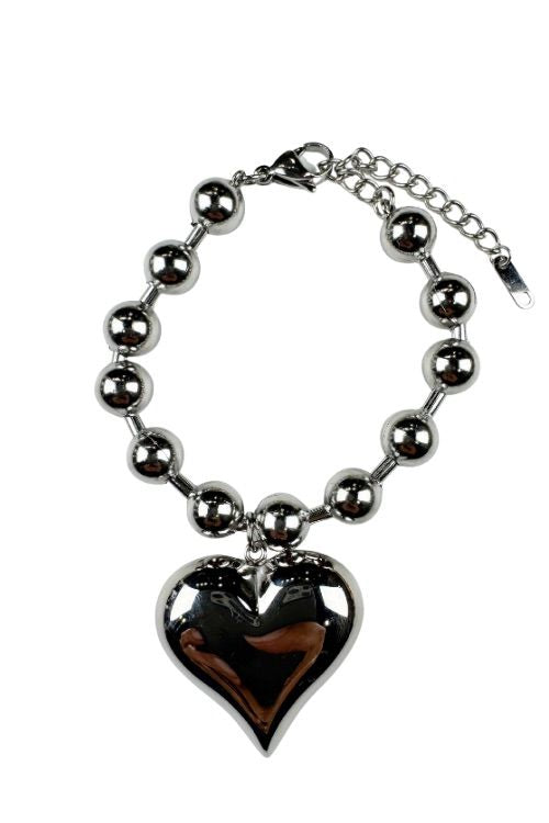 Bubble Heart Bracelet | Silver