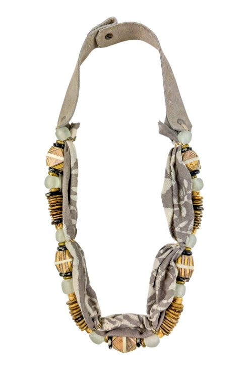 Long Beaded Bandana Necklace | Safari