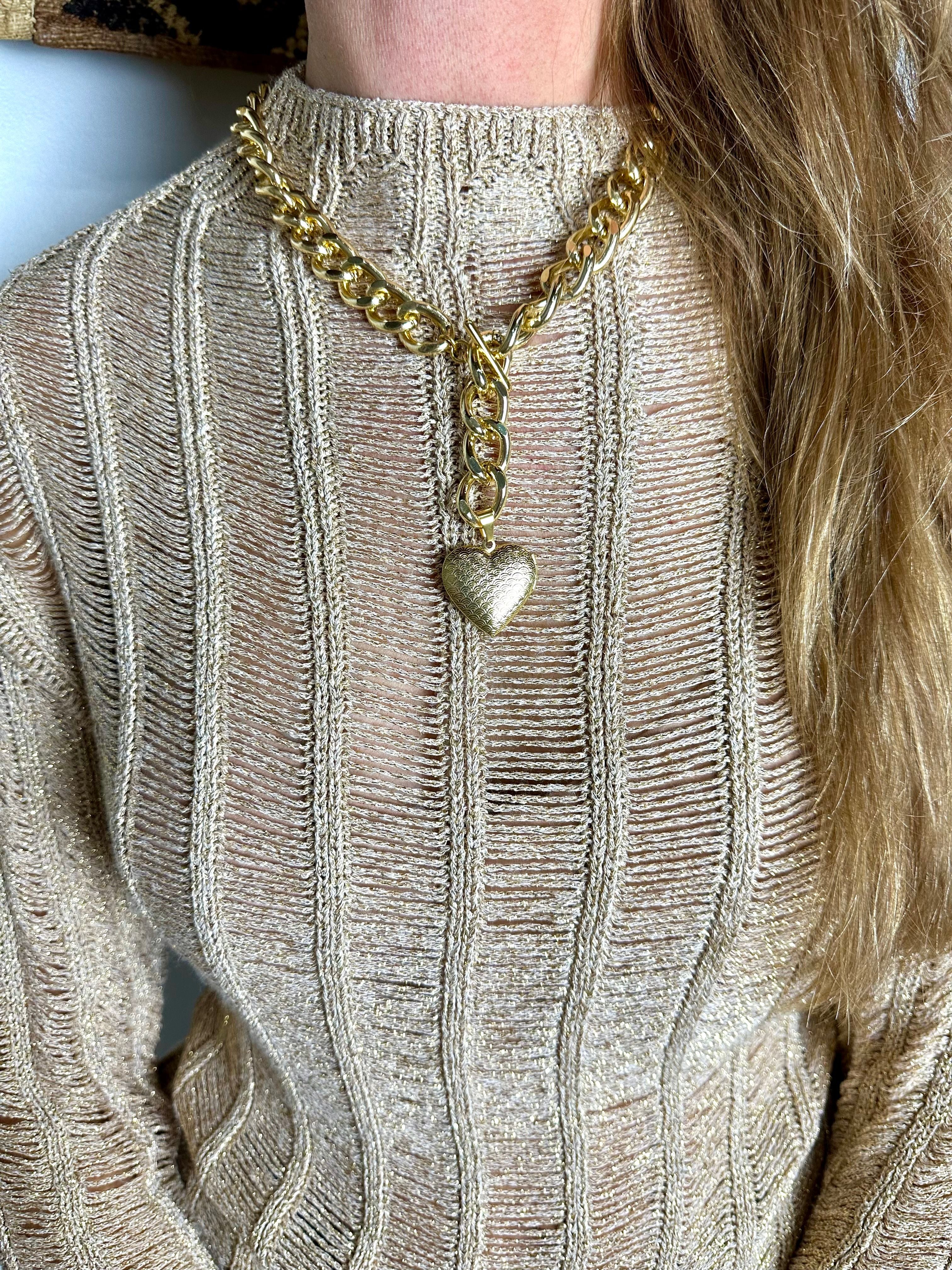 Heart Locket Necklace | Gold