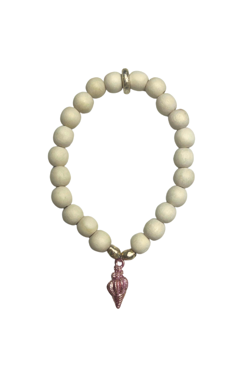 Shell Charm Stack Bracelet | White | Final Sale