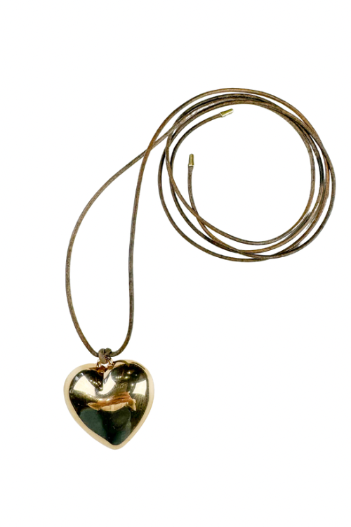 Cord Pendant Necklace | Gold Heart