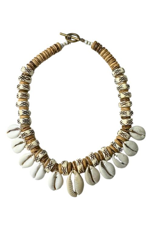 Stacked Cowrie Choker | Neutral