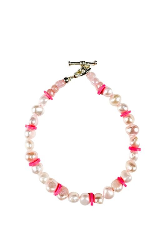 Single Clasp Bracelet | Pink Pearl