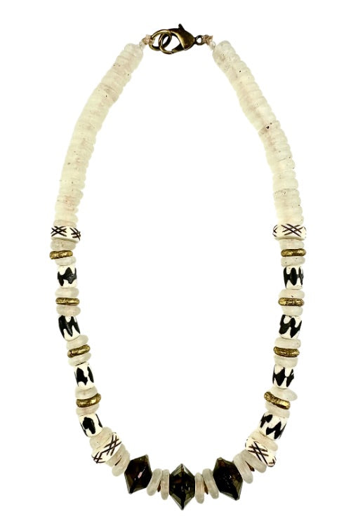 Art Deco Tribal Necklace | Mist Batik