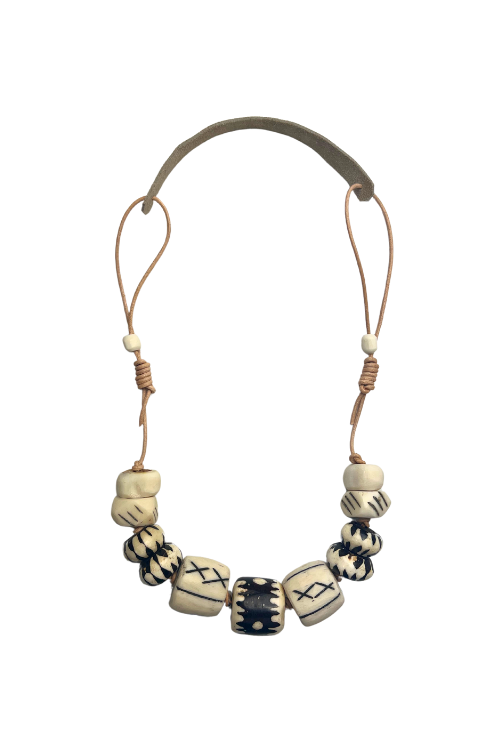 Cord Classic Necklace | White Batik | Final Sale