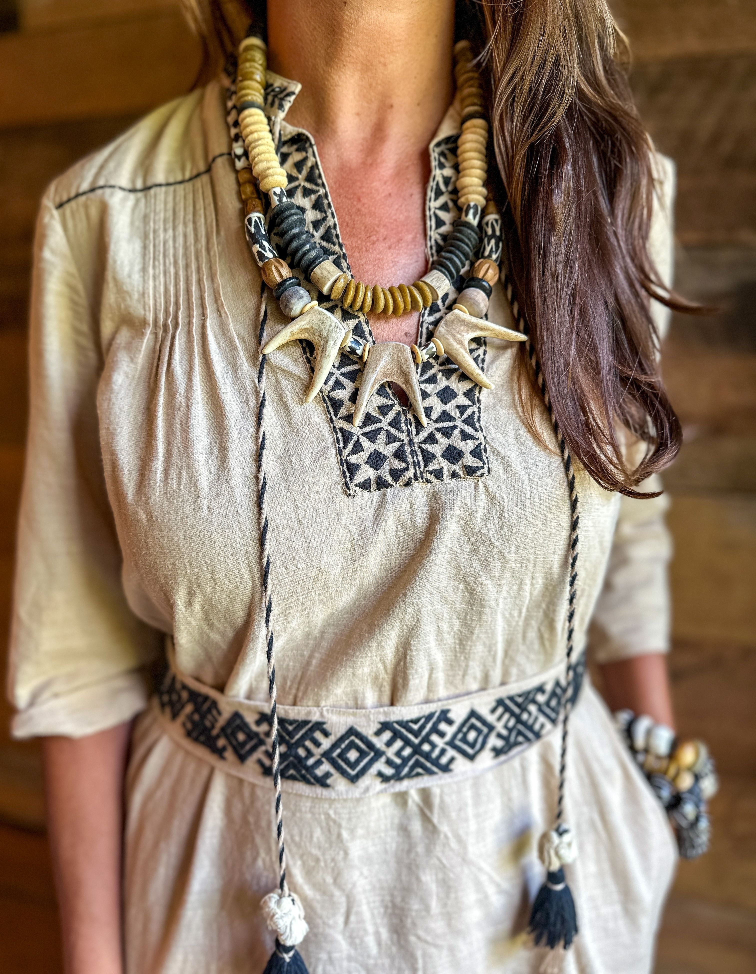 Triple Antler Necklace | Tribal