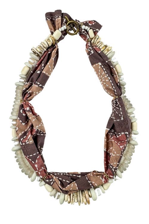 Beaded Bandana Necklace | Mauve