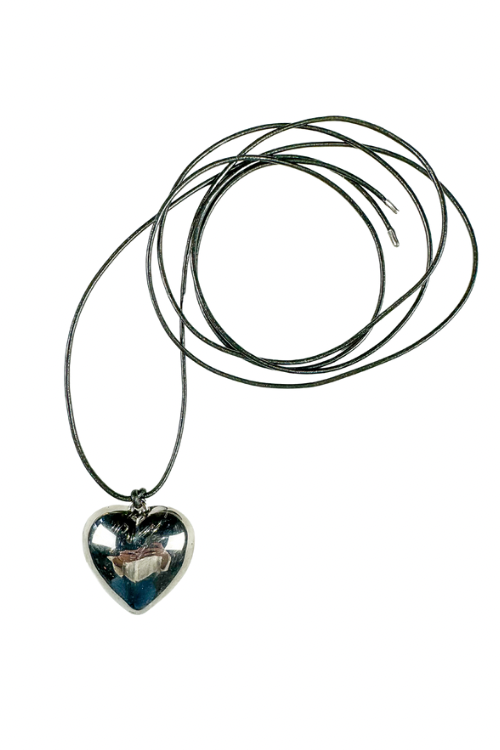 Cord Pendant Necklace | Silver Heart