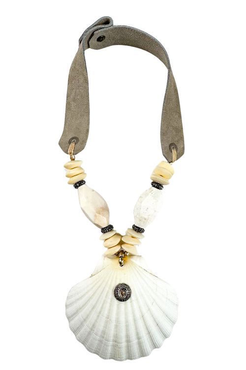 Mid Shell Necklace | White | T&T x S.Carter