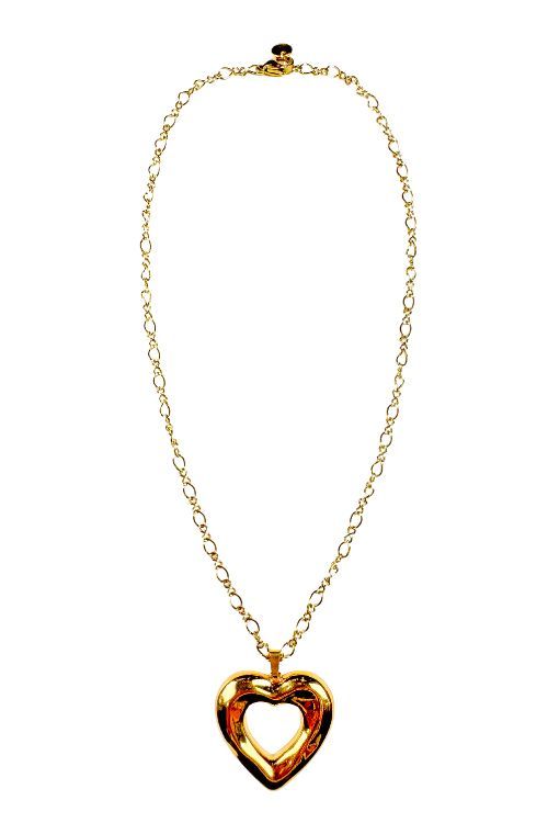 Open Heart Chain Necklace | Gold