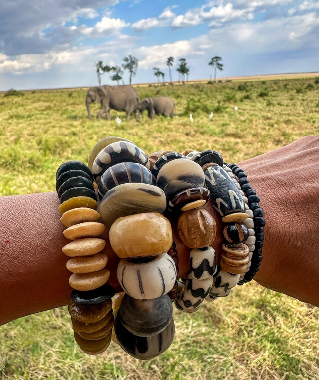 Beaded Bone Bracelet | Mixed Tribal