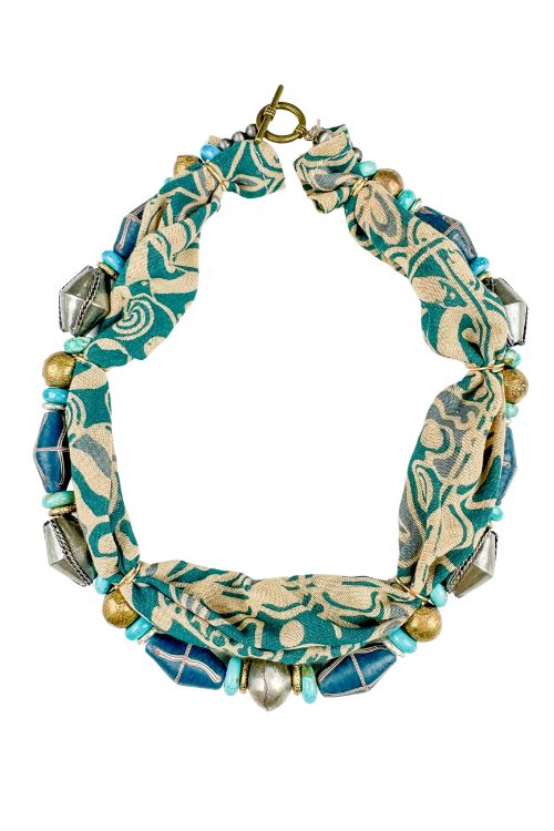 Beaded Bandana Necklace | Turquoise West