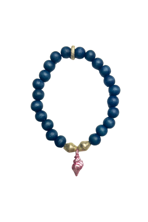 Shell Charm Stack Bracelet | Navy | Final Sale