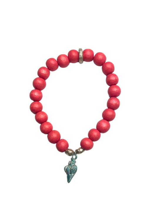 Shell Charm Stack Bracelet | Coral | Final Sale