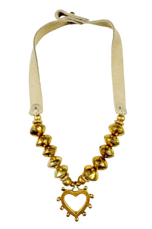 Slim Heart Necklace | Gold