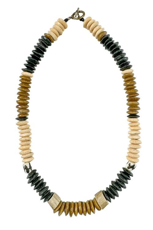 Tribal Rondelle Necklace | Neutral