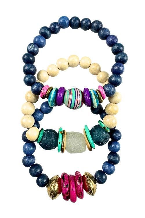 Trio Bracelet Set | Jewel Tone | Final Sale