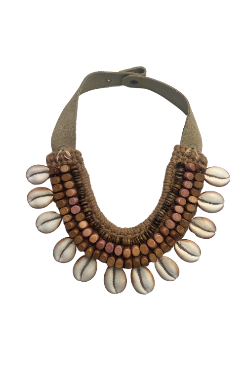 Cowrie Collar Necklace | Brown | Final Sale