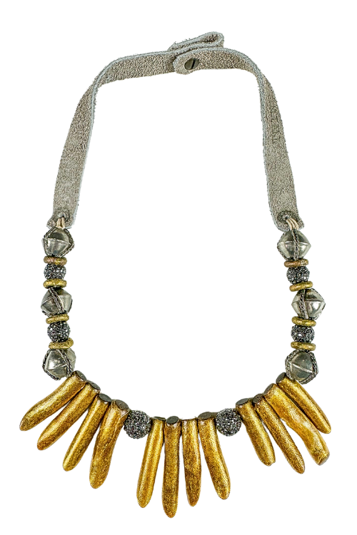 Slim Coral Necklace | Silver + Gold