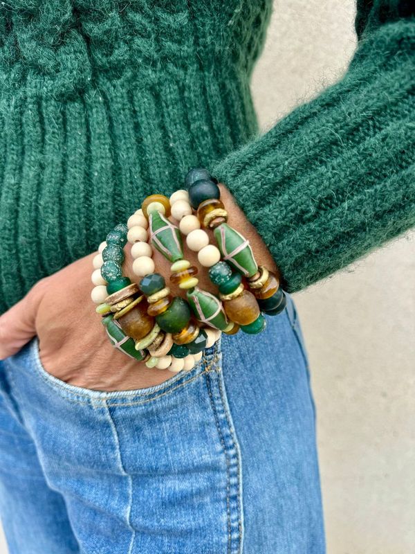 Trio Stack Bracelet Set | Evergreen