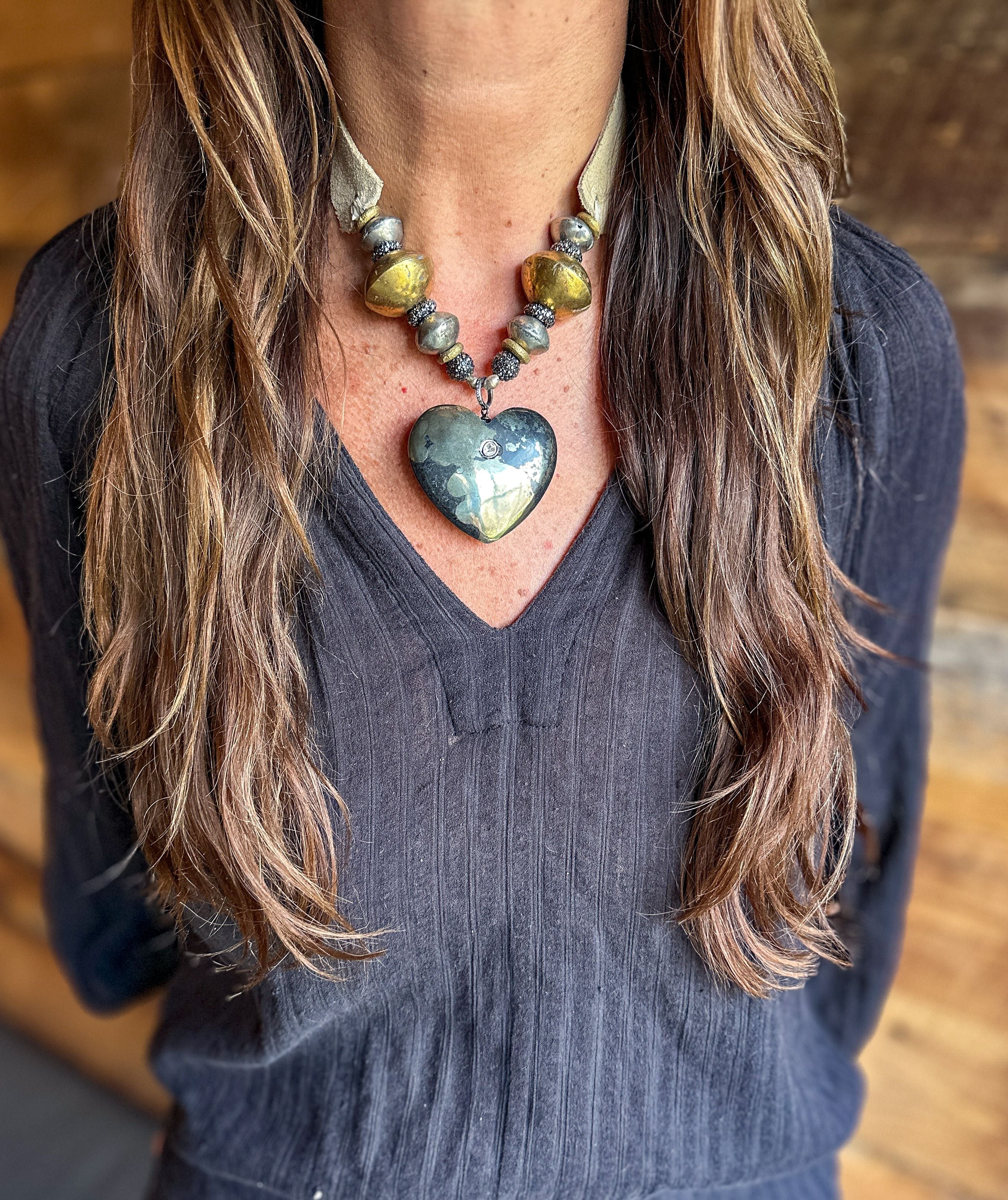 Mid Heart Necklace | Mixed Metal | T&T x S.Carter