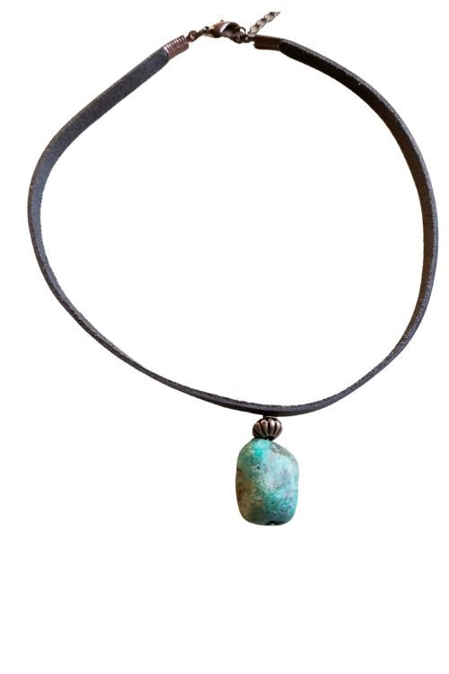 Turquoise Leather Choker | West