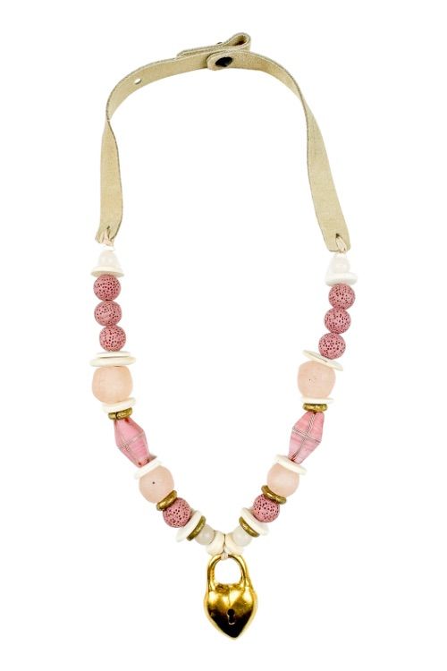 Slim Heart Necklace | Blush