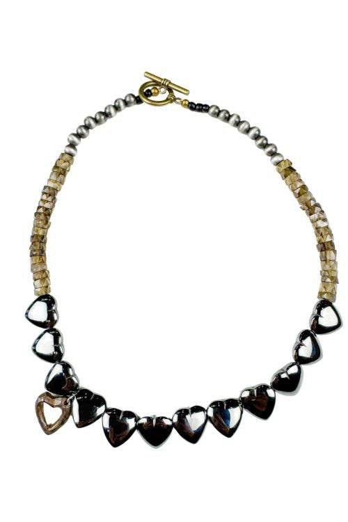 Tribal Heart Necklace | Gunmetal