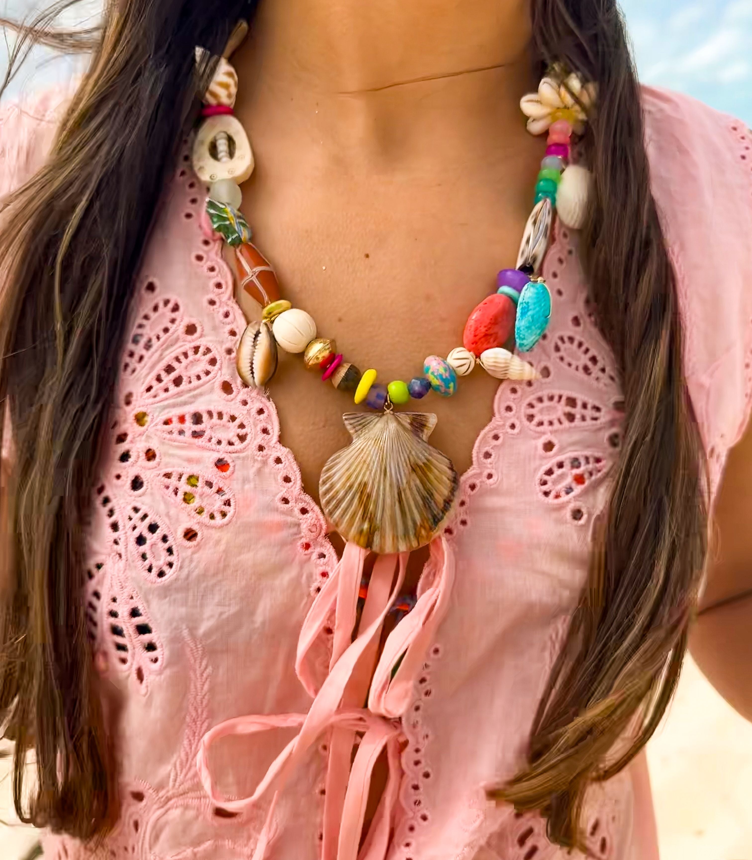 Shell Beaded Necklace | Calypso