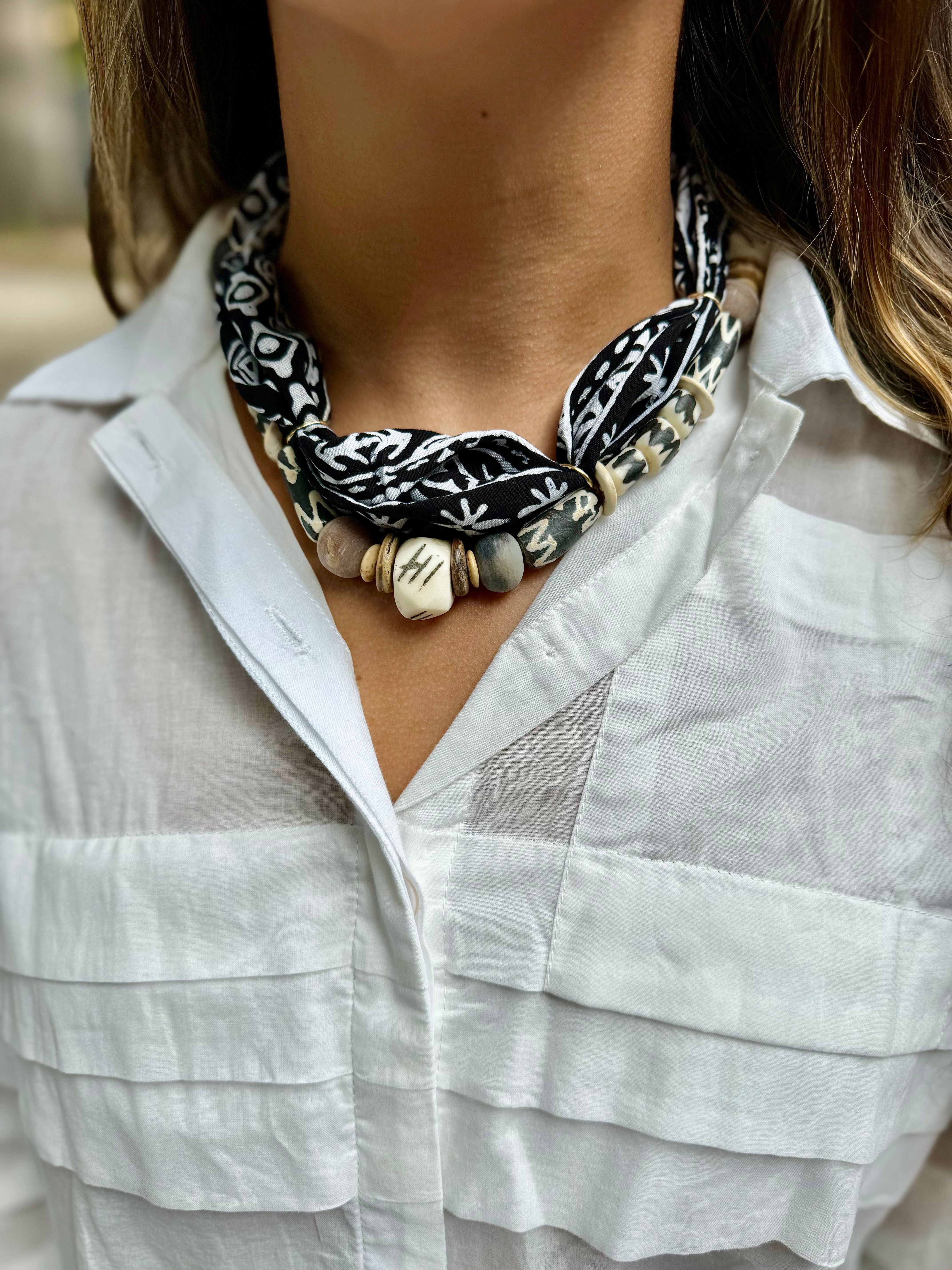 Beaded Bandana Necklace | Tribal